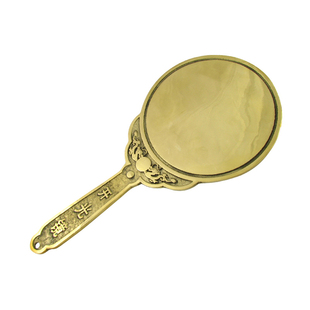 星座缘 手握八卦镜家用 黄铜平镜子大门口中式复古阳台窗户工艺品