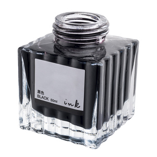 六品堂非碳素钢笔染料无碳素墨水黑瓶装黑色学生用钢笔用蓝黑黑墨水红色