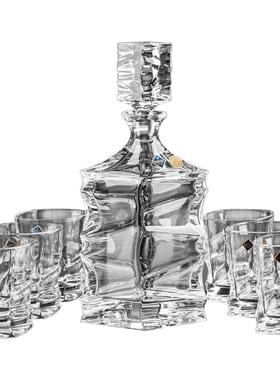 捷克BOHEMIA进口水晶玻璃酒具套装威士忌洋酒杯酒樽酒壶七件套装