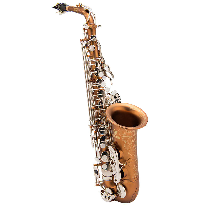 西洋乐器咖啡色哑光镀镍按键中音萨克斯降E调成人演出考级FAS-861