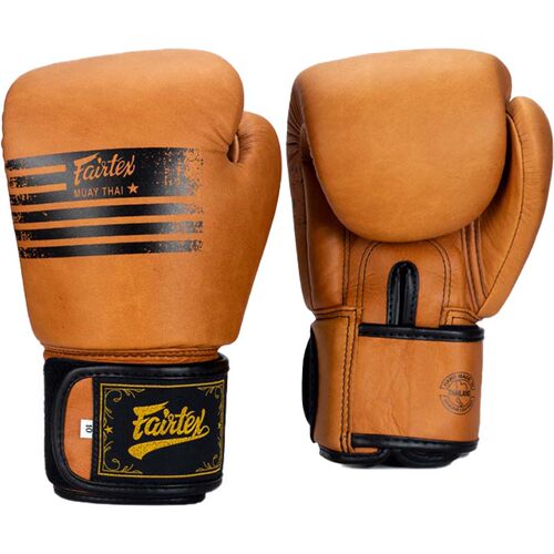 Fairtex 泰国进口训练拳套复古色BGV21泰拳真皮拳击手套搏击散打