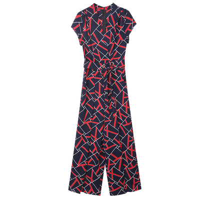 减龄休闲高腰连衣裤长裤