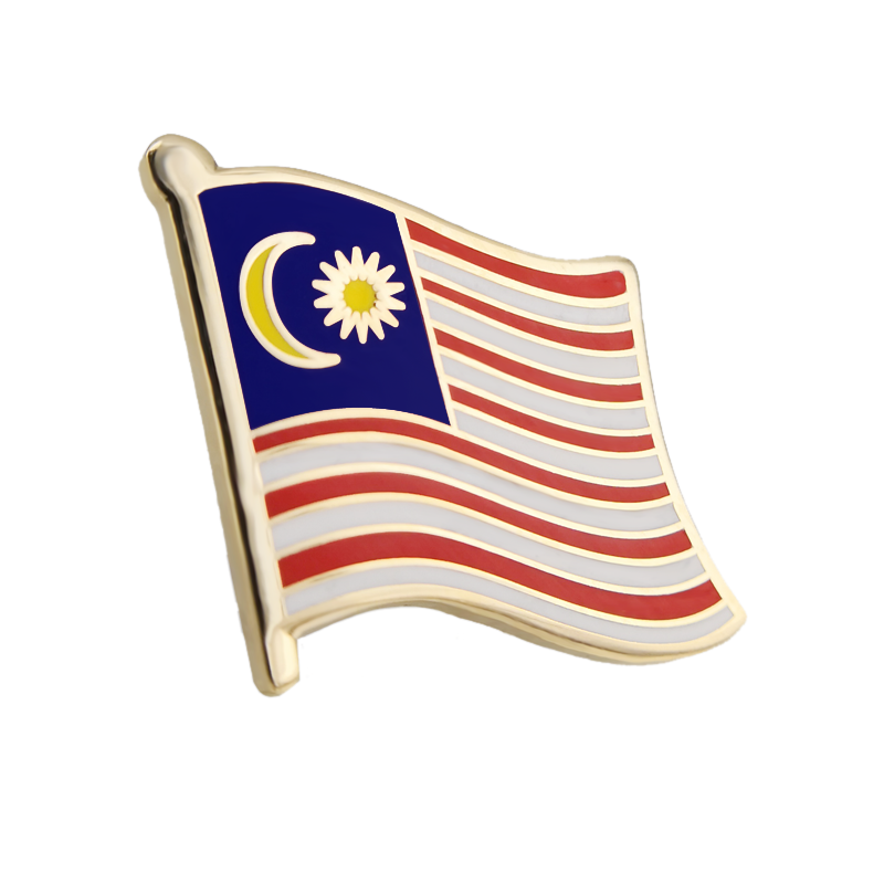 珐琅工艺马来西亚国旗胸章世界各国旗帜商务徽章襟章精美配饰