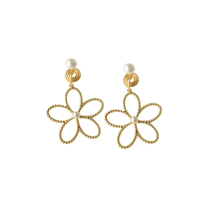 青春时髦 甜美佳人~显瘦时尚无痛感蚊香盘耳夹无耳洞女珍珠耳饰