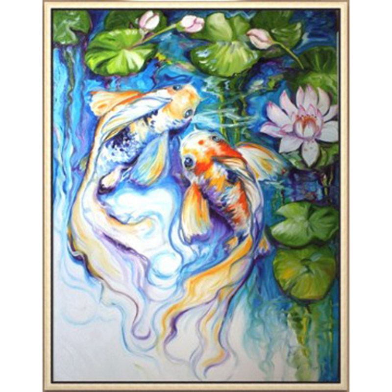 精准风印花餐厅玄关挂画十字绣