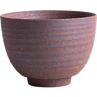 陶迷手工粗陶大茶杯斗笠陶瓷主人杯单个功夫小茶碗茶具茶盏品茗杯