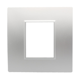 银色86型二位空位开关插座面板 128型模块墙壁空白信息多媒体面板