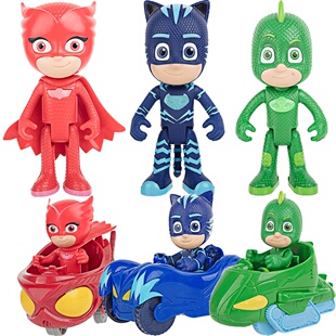 奥迪双钻猫头鹰女睡衣小英雄套装全套面具pj masks玩具衣服猫小子