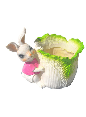 小兔多肉花盆树脂卡通