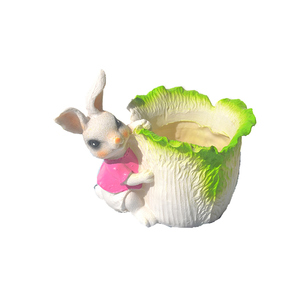 小兔多肉花盆树脂卡通