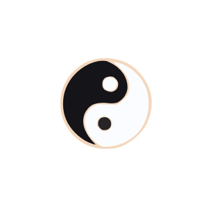 时尚卡通创作黑胡子胡子太极八卦别针胸针翻领衬衫牛仔女性胸针有