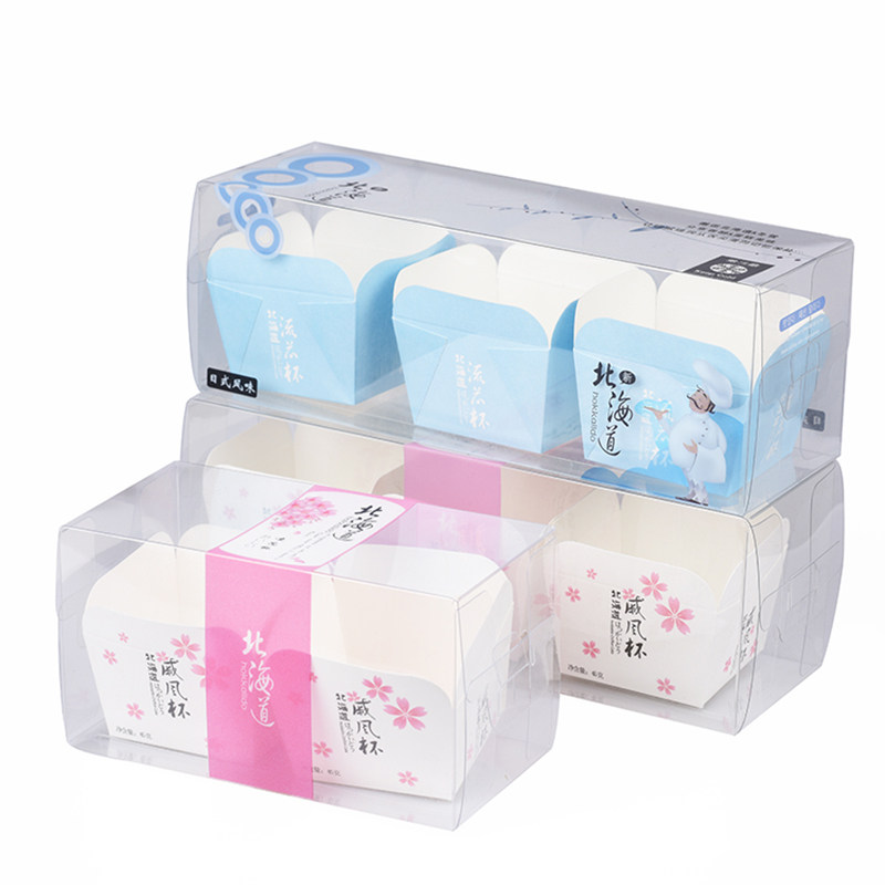 长方PET戚风玛芬蛋糕纸杯2粒装北海道蛋糕包装盒子透明西点吸塑盒