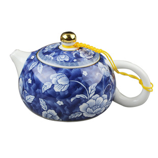 茶壶陶瓷茶具套装玻璃紫砂日式铁红花茶过滤青花瓷壶LOGO 200ML