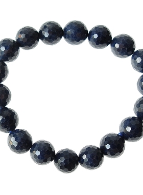 天然 刻面圆珠贵重蓝宝石手链光泽度好8mm10mm九月诞生石