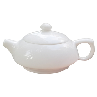 守智壶白玉瓷 手工壶 好出水白瓷骨瓷汉扁壶 功夫茶壶 100ml 包邮