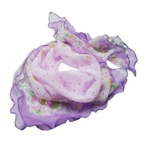 时尚桑蚕丝丝巾女士木耳边真丝小丝巾夏季多功能真丝丝巾纱巾方巾