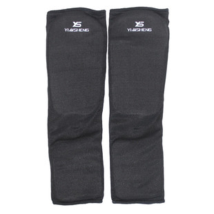 银盛空手道护腿板跆拳道护具散打泰拳护胫护腿连脚背护腿拳击格斗