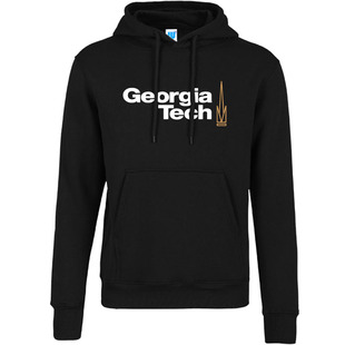 新品Georgia Tech佐治亚理工学院卫衣套头连帽加绒加厚冬外套卡其