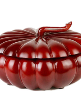 红木南瓜喜盒家居商务风工艺品