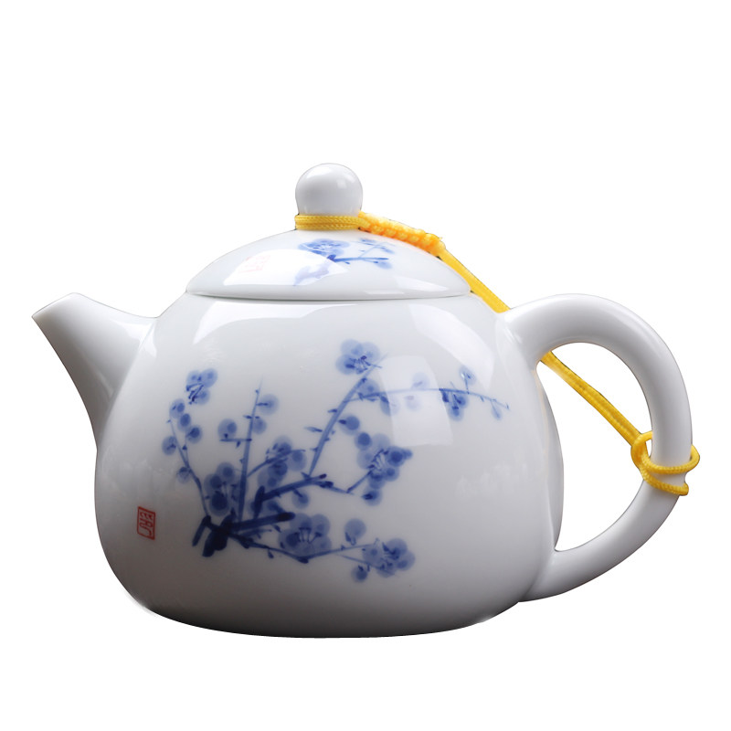 茶壶大号300ml景德镇青花手绘泡茶壶陶瓷功夫茶具家用单壶西施壶