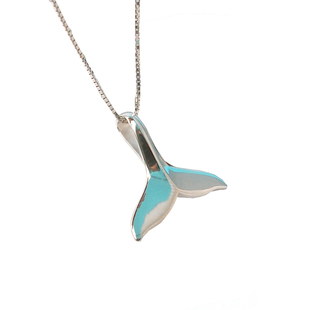 前任3同款鱼尾项链女锁骨链海豚吊坠925银毛衣链送女友礼物装饰潮