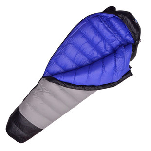 黑岩户外羽绒睡袋D400-1500克超轻保暖白鸭绒600蓬成人露营可拼接