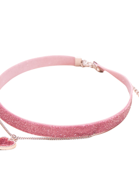 IPINK原创闪闪丝绒爱心choker