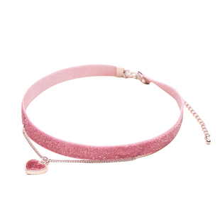 IPINK原创新款闪闪丝绒爱心桃心可爱少女甜美choker项圈颈带002