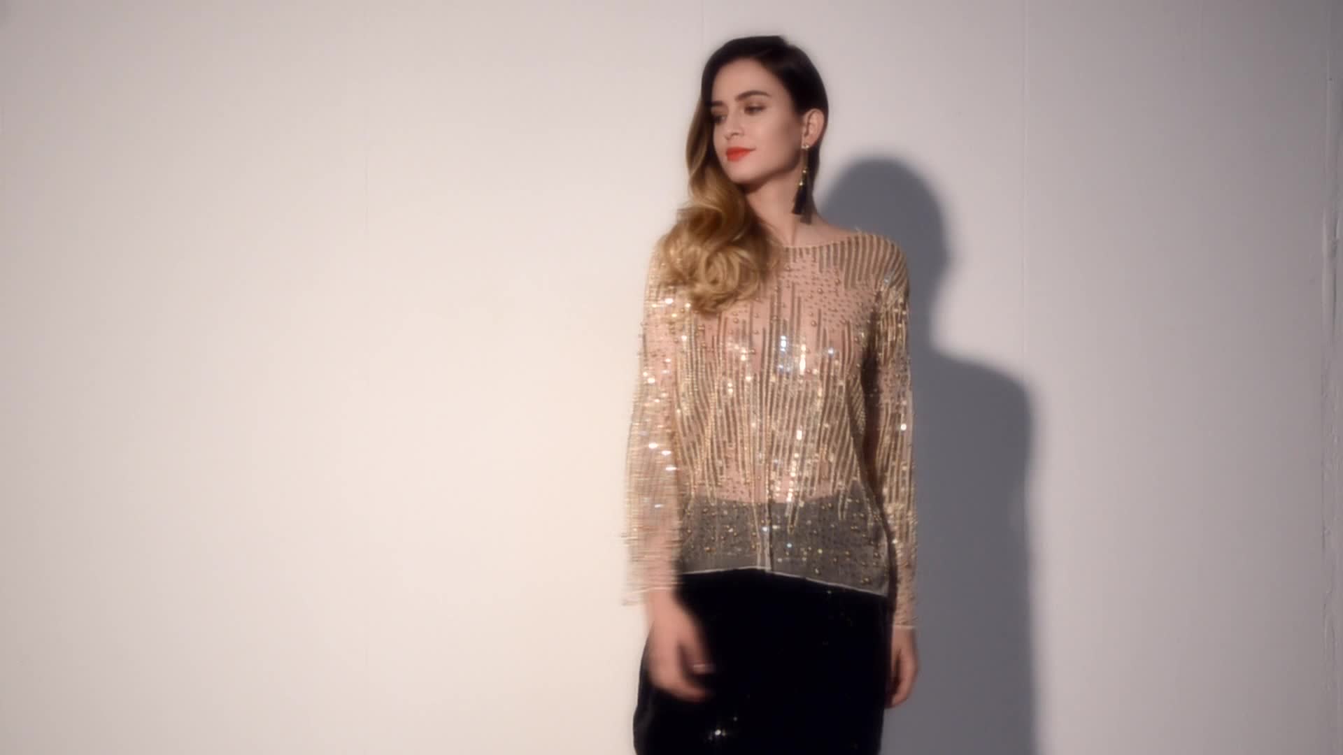 Ladies Party Wear Sequin Tops Evening Wear Blouses - Buy Evening Wear Blouses,Sequin Tops,Ladies