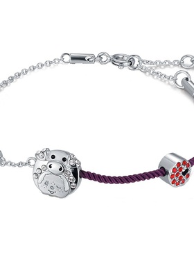 直营萌趣趣风小猪纯银手绳