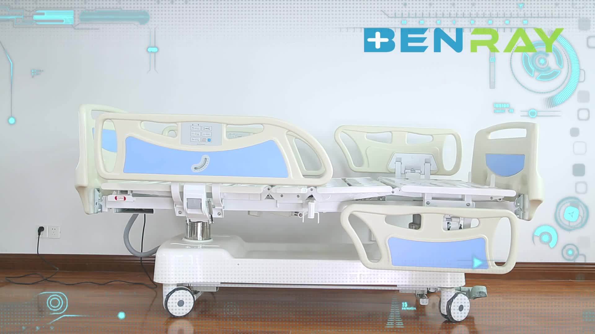 Brhbe01 Cheap 5function Electric Hospital Bed Icu Bed Intensive Care