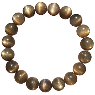 一物一图天然黑太阳石手链男女日光金月光石黑骨干水晶猫眼石手串