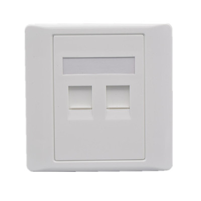 86双口直通六类千兆网线插座面板