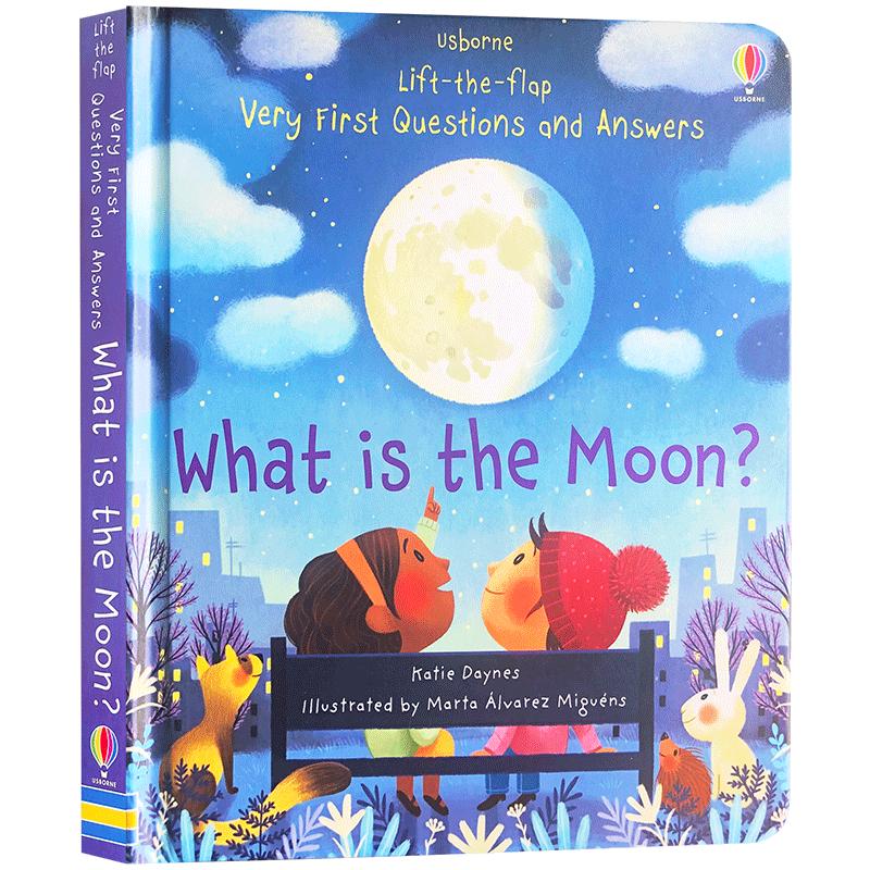 英文原版绘本What is the Moon? Usborne 尤斯伯恩 月亮是什么科普认知翻翻书 幼儿英文启蒙认知单词故事精装 3-6岁英文原文书籍