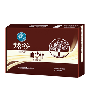 云南小粒速溶咖啡粉0反式醇香原味900克60包独立小包装携带方便