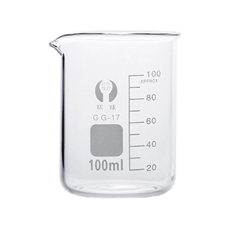 爱皂坊 优质透明玻璃烧杯 耐高温 量杯 带刻度250ML/100ML 1个