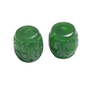 天然碧玉回纹珠桶珠散珠 路路通项链吊坠转运珠顶珠腰珠diy配饰