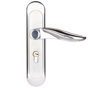 不锈钢140孔距简约实木门锁双舌静音执手锁室内卧室50/58房门锁