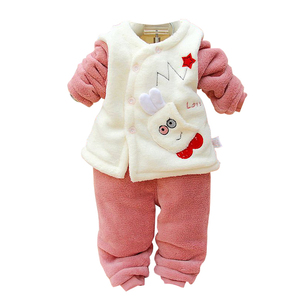 洋气新生儿保暖衣服初生婴儿套装0纯棉3个月宝宝珊瑚绒外套春秋装