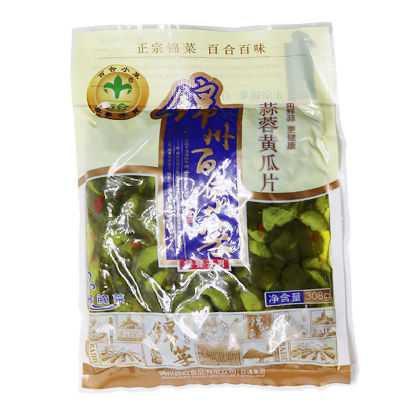 东北腌制袋装咸菜黄瓜268g*6袋装正宗锦州百合小菜蒜蓉黄瓜片无油