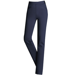 俏哲高腰弹力小直筒裤长裤西裤修身显瘦女裤工作装裤子