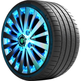 无线汽车轮毂氛围灯轮胎迎宾领航发光灯太阳能警示爆闪灯改载装饰