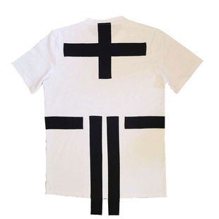 Jay z rapper cross white t-shirt 黑白十字架纯棉潮牌短袖T恤