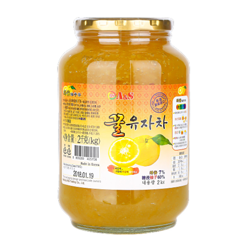 韩国奥尚2000g餐饮装蜂蜜柚子茶
