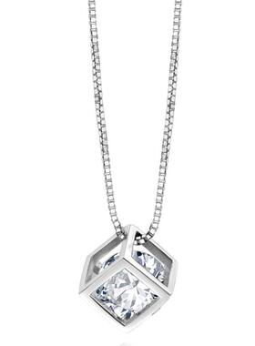 魔方首饰品生日礼物送女友银项链