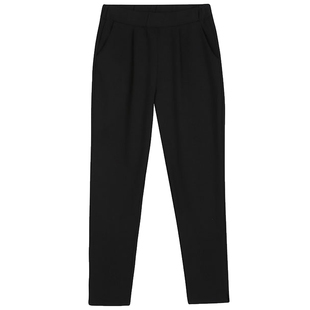 LT加绒加厚九分黑色女裤西装哈伦裤女高腰大码胖mm休闲裤薄款长裤