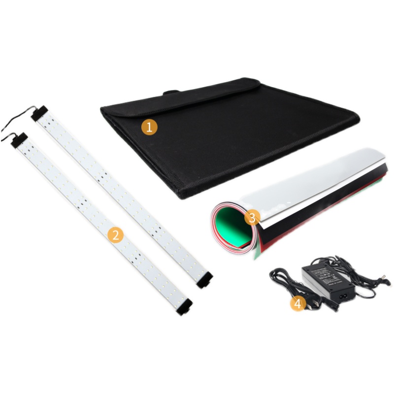 升辉 摄影棚小型80cm手机拍照柔光灯箱产品拍摄白底图背景道具静物台简易便携折叠棚电商美食补光灯大型套装