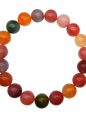 天然盐源玛瑙原石水晶手串珠子