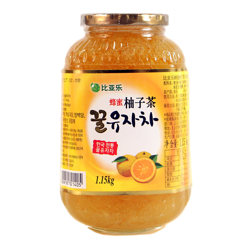 蜂蜜柚子茶1150g韩国进口蜜炼比亚乐柚子酱 水果果味茶蜜柚冲饮品