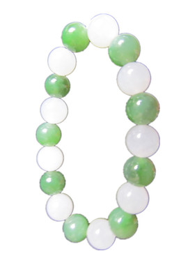 超值漂亮手链圆珠羊脂玉碧玉